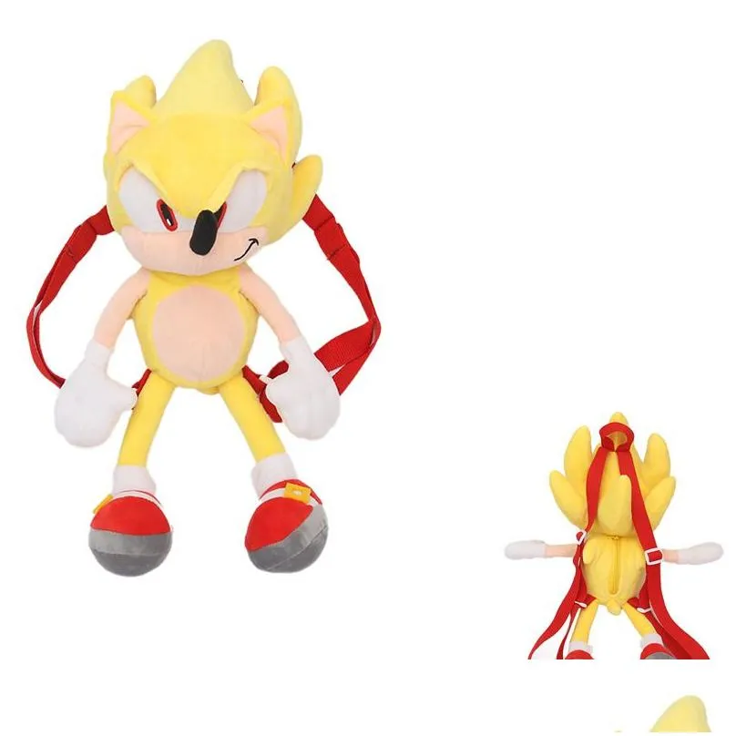 Anime 45CM sonic Hedgehog Stark Book Backpack Plush toys wholesale and retail