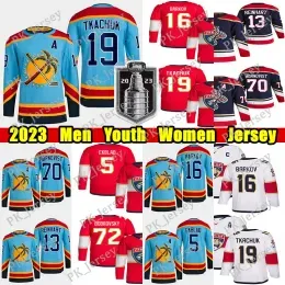 Carolina``Panthers``2023  Final #19 Matthew Tkachuk Reverse Retro hockey jersey #16 Aleksander Barkov Ekblad Sergei Bobrovsky Reinhart Spencer