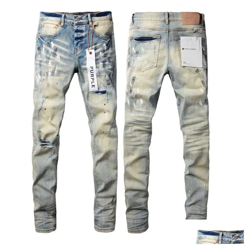 Men`S Jeans Purple Jeans Trousers Designer Men Women Man Amirs Slim Fit Denim Letter Print Pants Mens Streetwear Big Size Drop Delive Otica