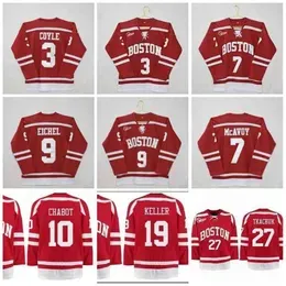 C2604 C202 Boston University Hockey 9 Jack Eichel 7 Charlie McAvoy 3 charlie coyle Clayton Keller Diffley Thomas Chabot Brady Tkachuck NCAA Jersey