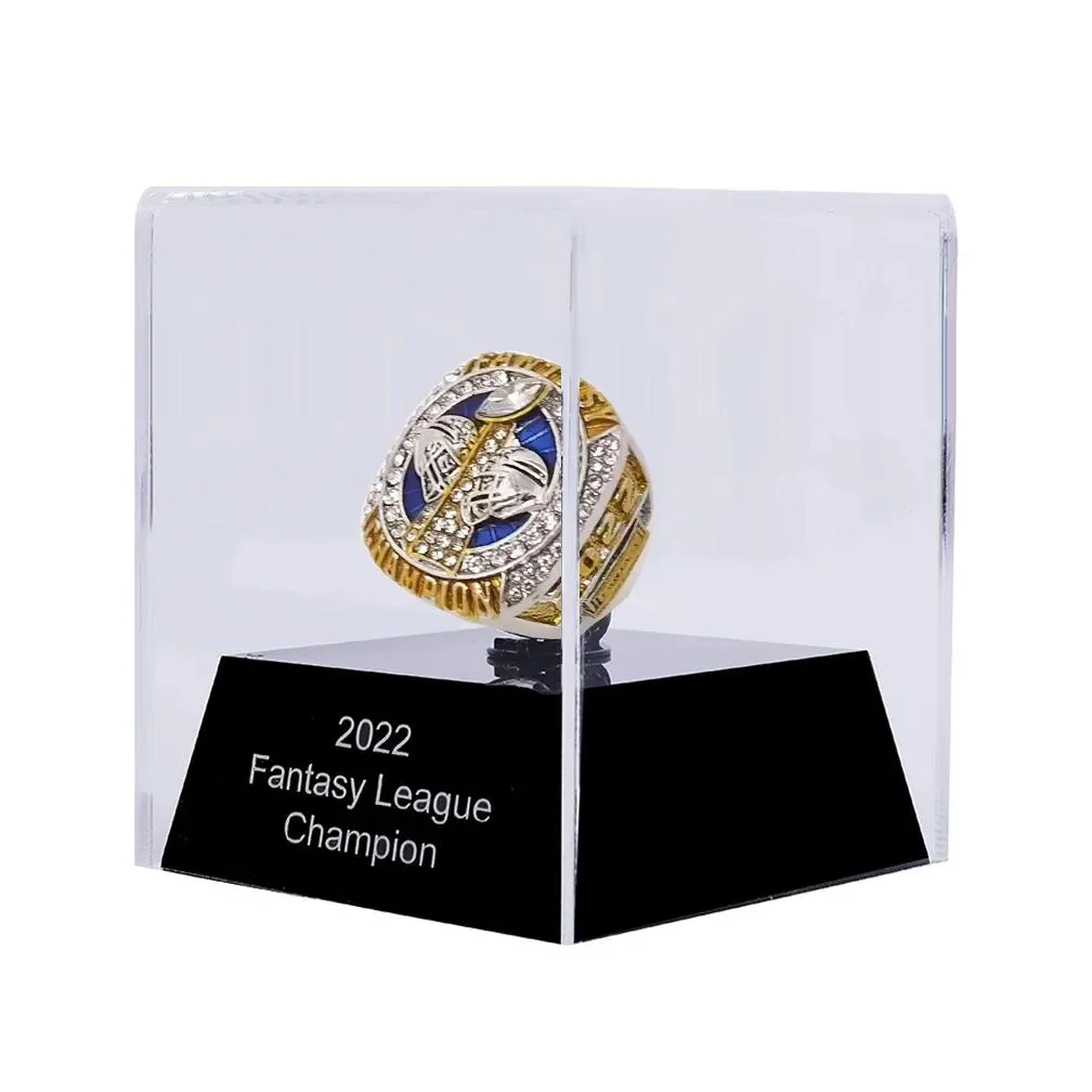 2022 fantasy football championship ring FFL league trophy ring with stand drop shipping