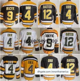 Hockey Jersey Men Retro 9 Johnny Bucyk Vintage Classic 12 Adam Oates 4 Bobby Orr 75th Anniversary CCM All Stitched Black