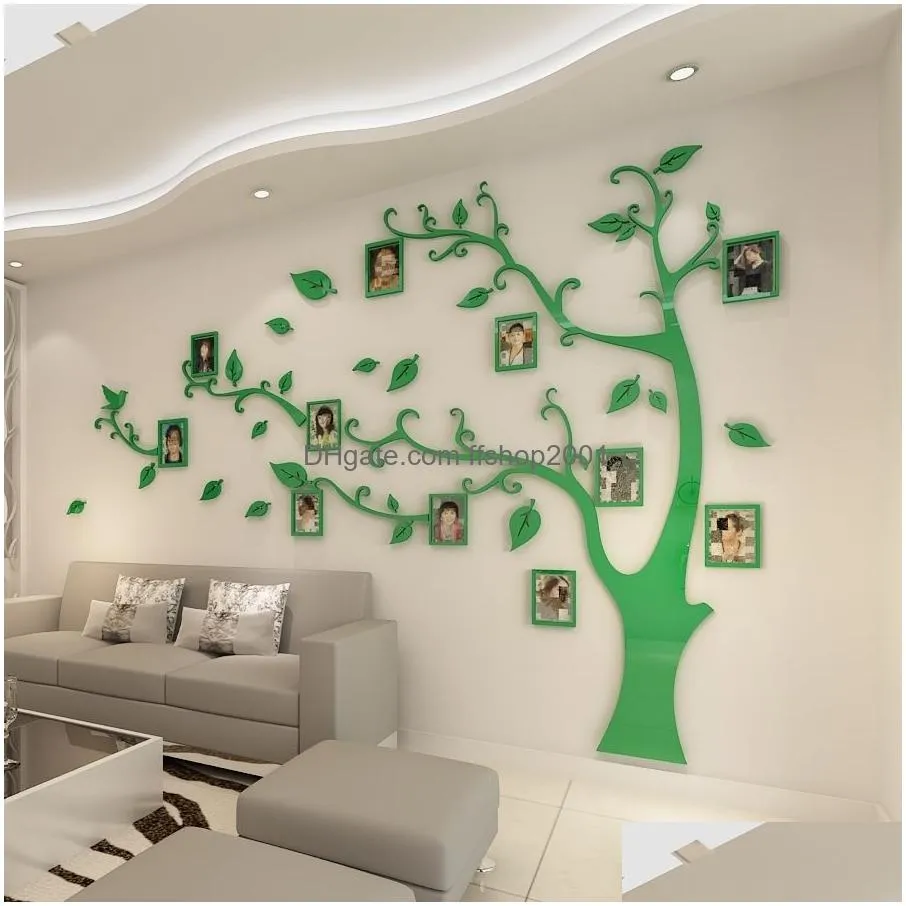 wall stickers tree p o frame sticker diy mirror wall decal home decoration living room bedroom poster tv background wall decor