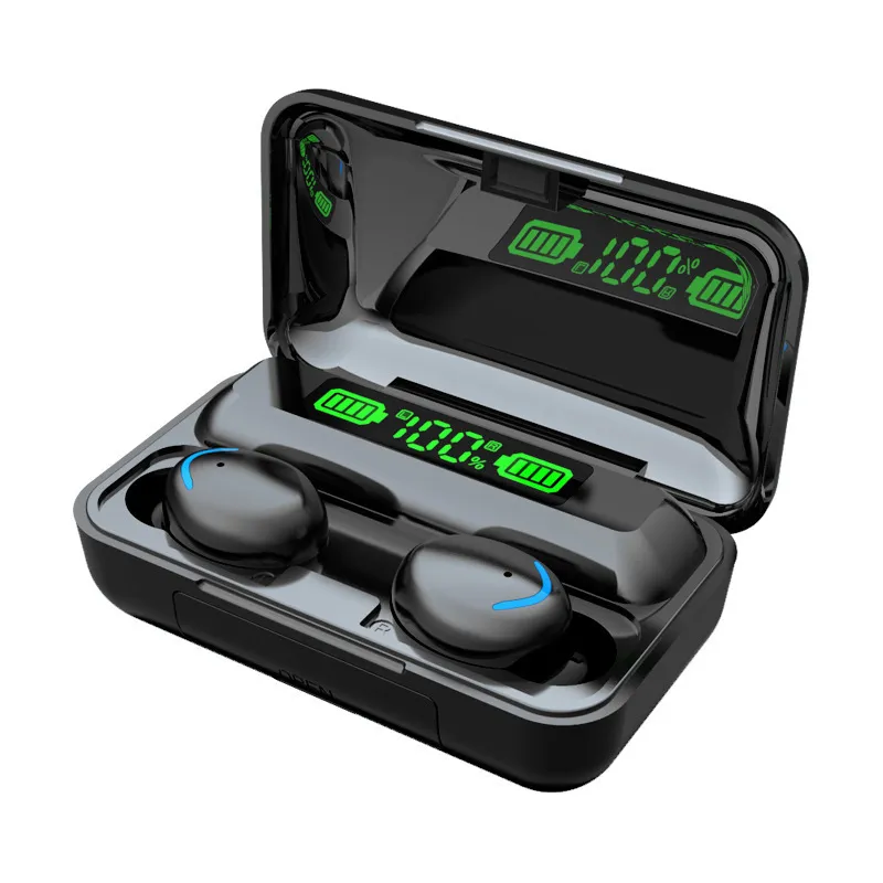 f9-5 digital display bluetooth headset f9-5c wireless earbuds touch sports gaming tws high power headset