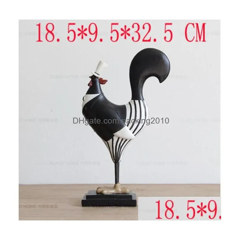 Arts And Crafts Crafts Creative Resin Chicken Statue Vintage Cock Hen Home Decor Tv Cabinet Room Decoration Garden Animal Drop Deliver Dhpxy