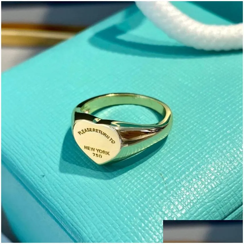 Wedding Rings Brand Rings Heart Ring Designer Jewelry Enamel For Women 2024 Return To  Mens Band Rose Color Gift Goth Love Dr Otqo5