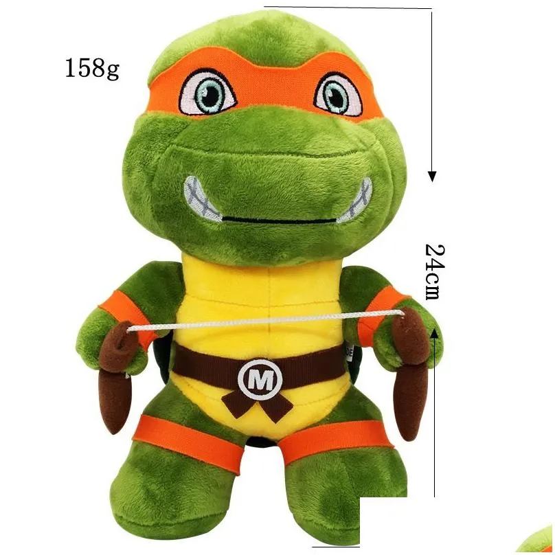 Wholesale and retail anime movie peripheral plush toys 25cm turtle doll children`s playmate holiday gift room decorations