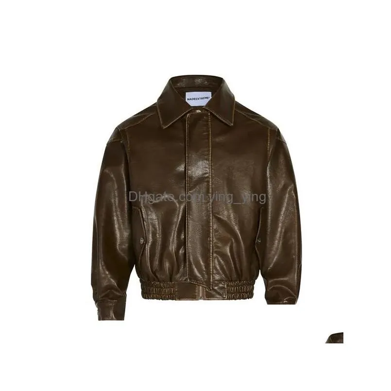vintage leather jacket male and female coats brown black