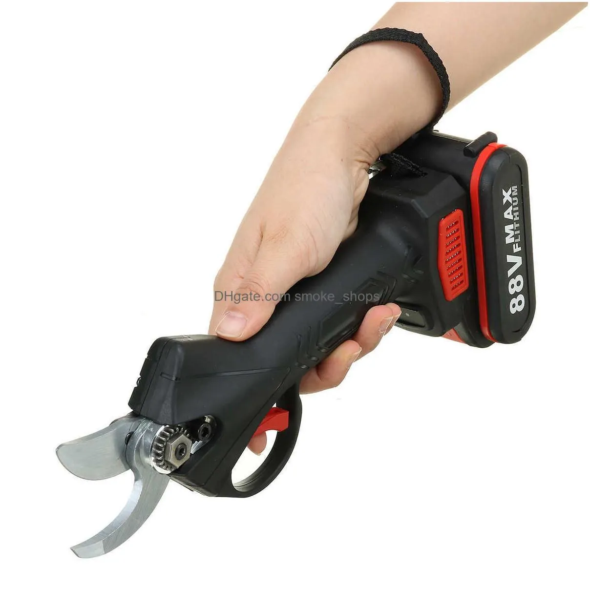 88v cordless electric pruning shears 30mm max cutting garden pruner secateur branch cutter with 2 lithium-ion battery us plug 210719