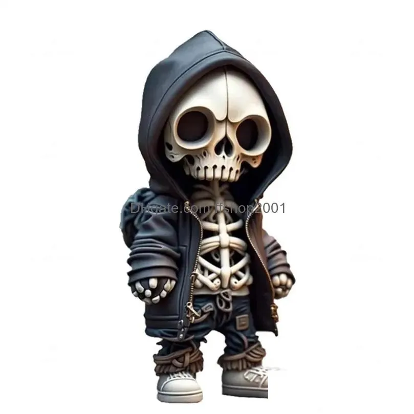 decorative objects figurines halloween various dark death ghost resin crafts horror skull reaper vintage statue ornaments desktop furniture decorations