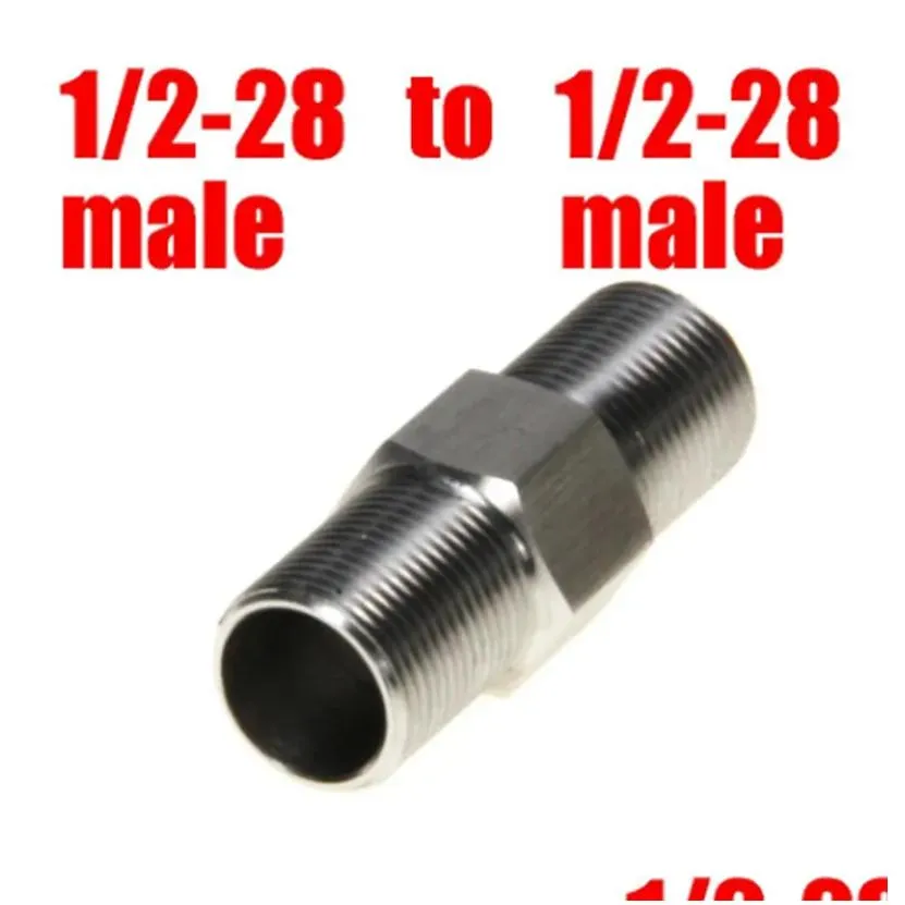 1/2-28 Male to Male Stainless Steel Filter Thread Connector for Napa 4003 Wix 24003 SS Solvent Trap End Cap Extension Adapter