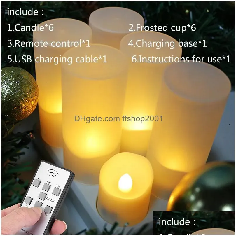 candles led candles with flickering flame timer remote control for wedding home decoration electric usb rechargeable tealights 230808