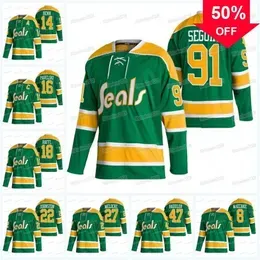 Mag MitNess California Golden Seals 2022 Heritage Classics Jersey Joe Pavelski Tyler Seguin Jamie Benn Jason Robertson Michael Raffl Joey Johnston Roope