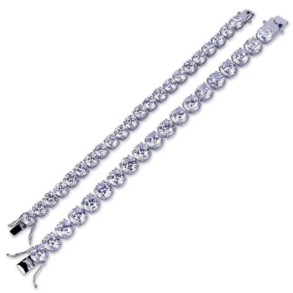 Tennis Hip Hop Jewelry Diamond Tennis Bracelet Iced Out Chains Mens Bracelets Luxury Designer Bangle Love Wedding Gifts 1Row 10Mm Dro Otzcm