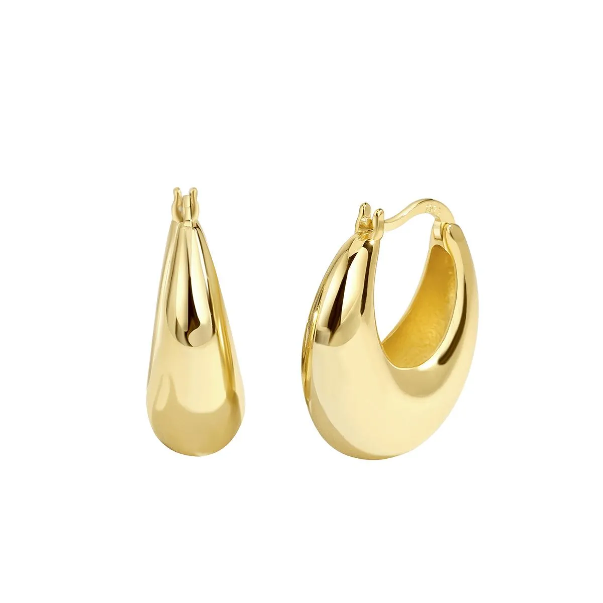 e0284 european and american fashion modern round arc brass gold-plated earrings ins small chubby c-type buckle female