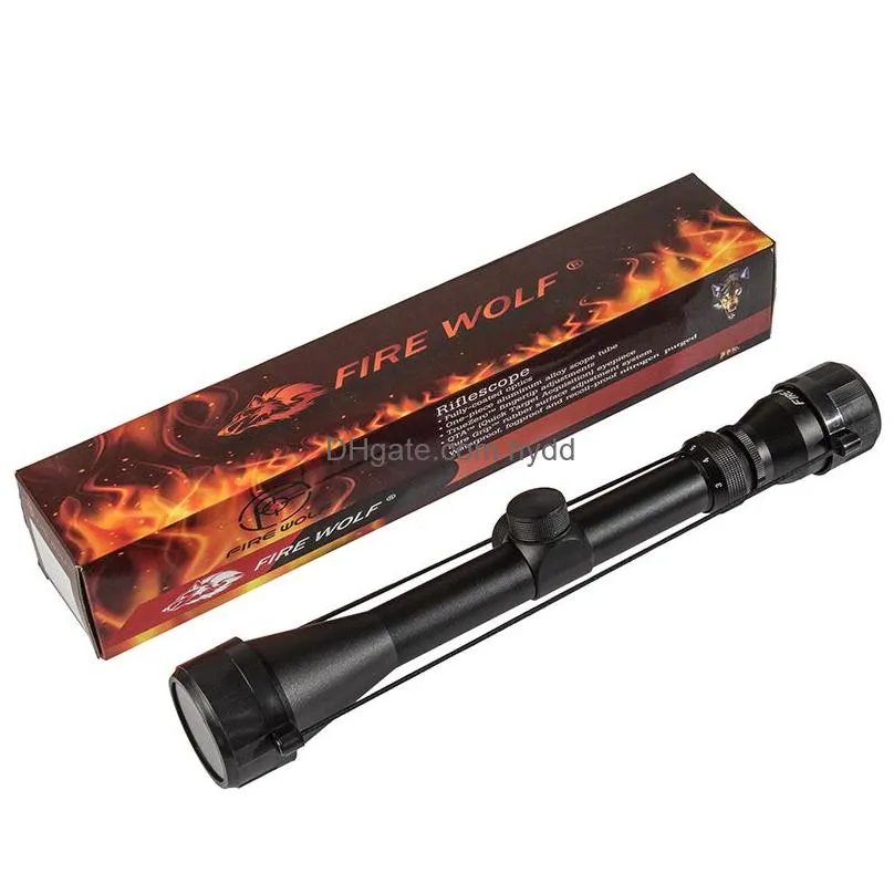 fire wolf 3-9x40 rifle outdoor reticle sight optics sniper deer scopes scope red dot hunting