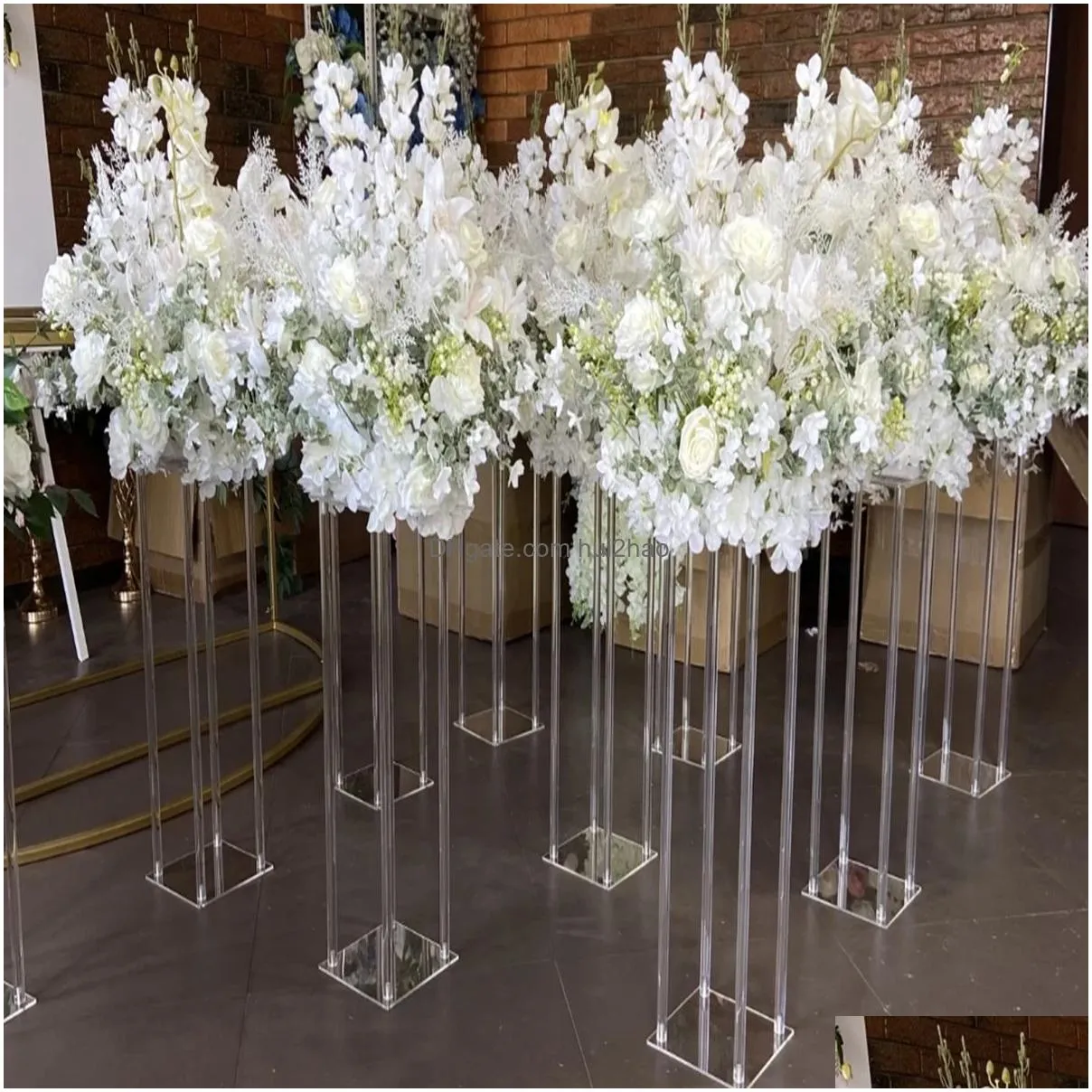 clear acrylic flower arch backdrop square flower stand for wedding stage table back drop decorationvents party wedding arch backdrop flower wall