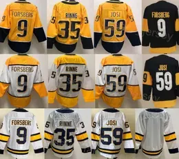 Reverse Retro Hockey 35 Pekka Rinne Jersey Vintage 9 Filip Forsberg 59 Roman Josi All Stitched For Sport Fans Winter Classic Stadium Series Navy Blue Yellow White