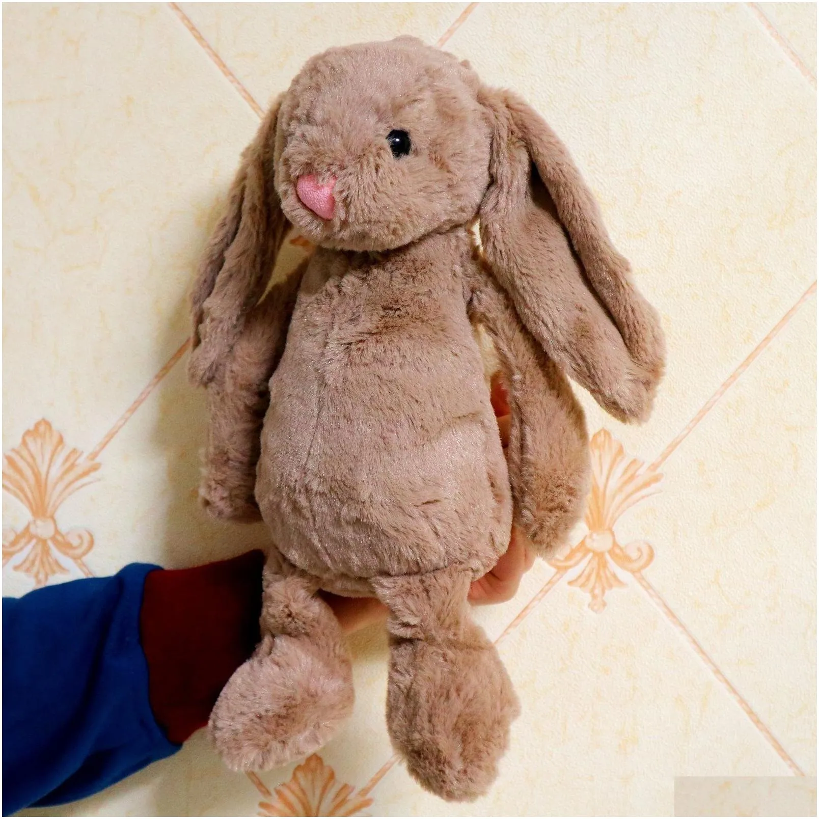 Plush Dolls 30cm Stuffed Long Ear Rabbit Soft Plush Toys Sleeping Cute Bunny Cartoon Animal Dolls Children Baby Birthday Gift 230427