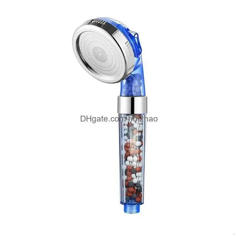 3 modes adjustable handheld bathroom showerheads pressurized water saving anion mineral filter high pressure shower head220401