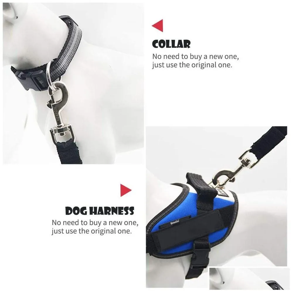 Dog Collars & Leashes Pet Dog Car Seat Belt Cat Leash Adjustable Vehicle Harness Lead Clip Safety Lever Traction Accessories Drop Deli Otihj