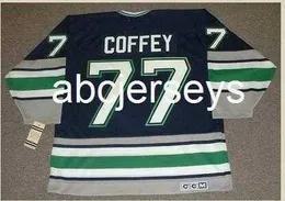 Men Vintage #77 PAUL COFFEY Hartford Whalers 1996 CCM Hockey Jersey custom any name number