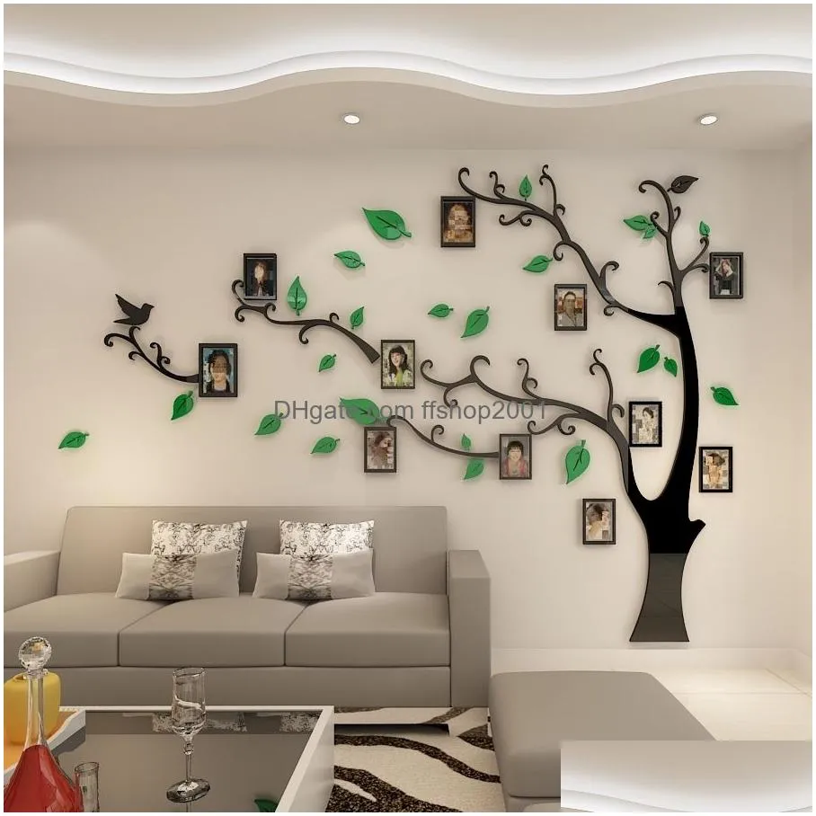 wall stickers tree p o frame sticker diy mirror wall decal home decoration living room bedroom poster tv background wall decor