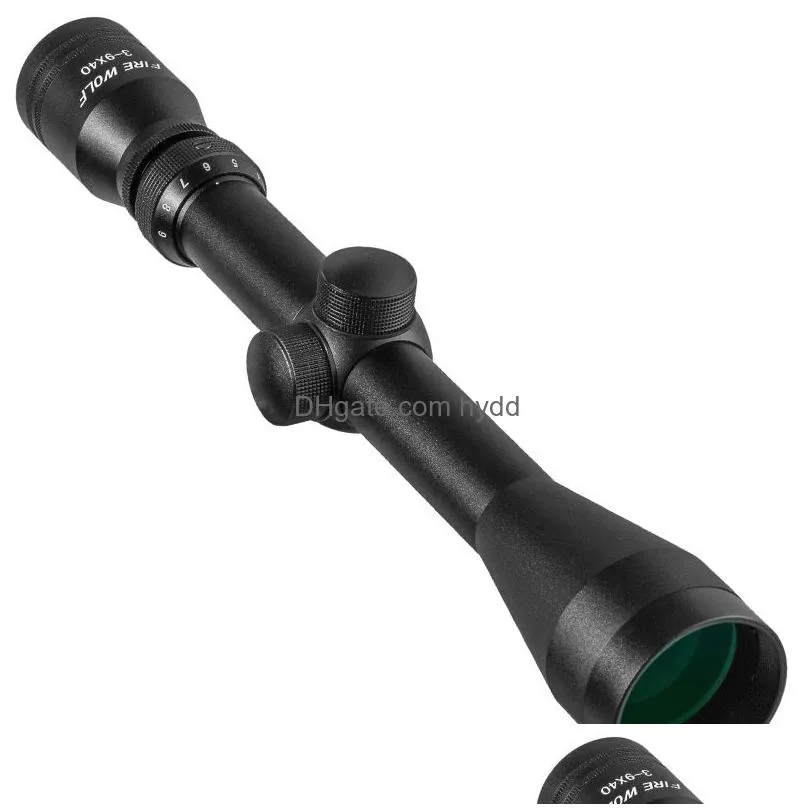 fire wolf 3-9x40 rifle outdoor reticle sight optics sniper deer scopes scope red dot hunting