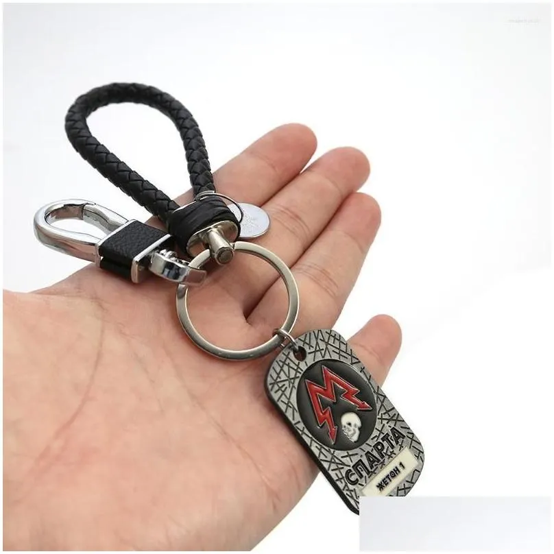 Keychains & Lanyards Keychains Pc Game Metro Exodus 2033 Keychain Dog Tag Pendant Keyring Men Car Metal Key Chains Charm Gifts For Ki Dhbcc