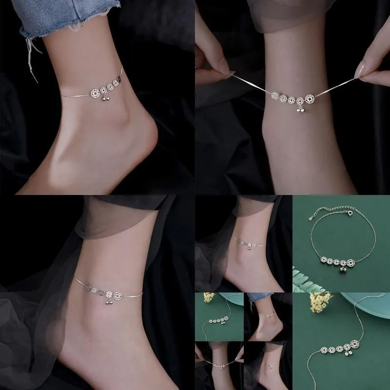 titch 925 sterling silver copper money bell anklet for women 2022 design foot chain advanced sense anklet tide
