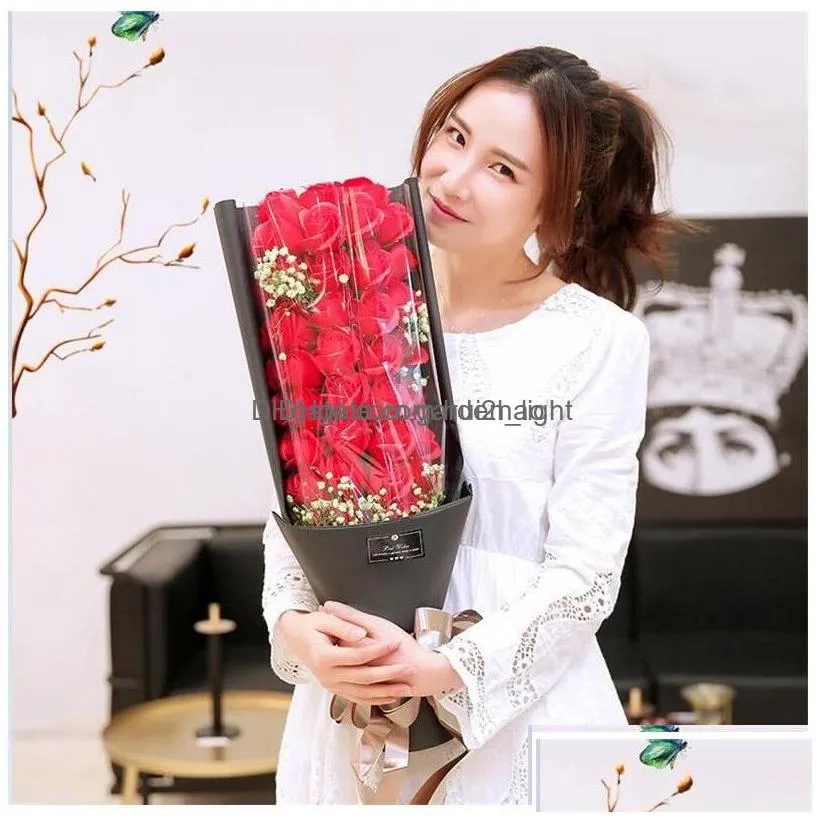 decorative flowers wreaths handmade rose bouquet soap flower valentine day christmas mother gift year artificial drop delivery hom