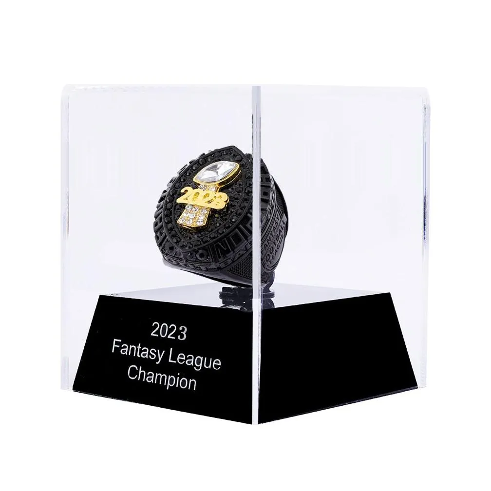 Fantasy football championship ring 2023 black heavy FFL ring