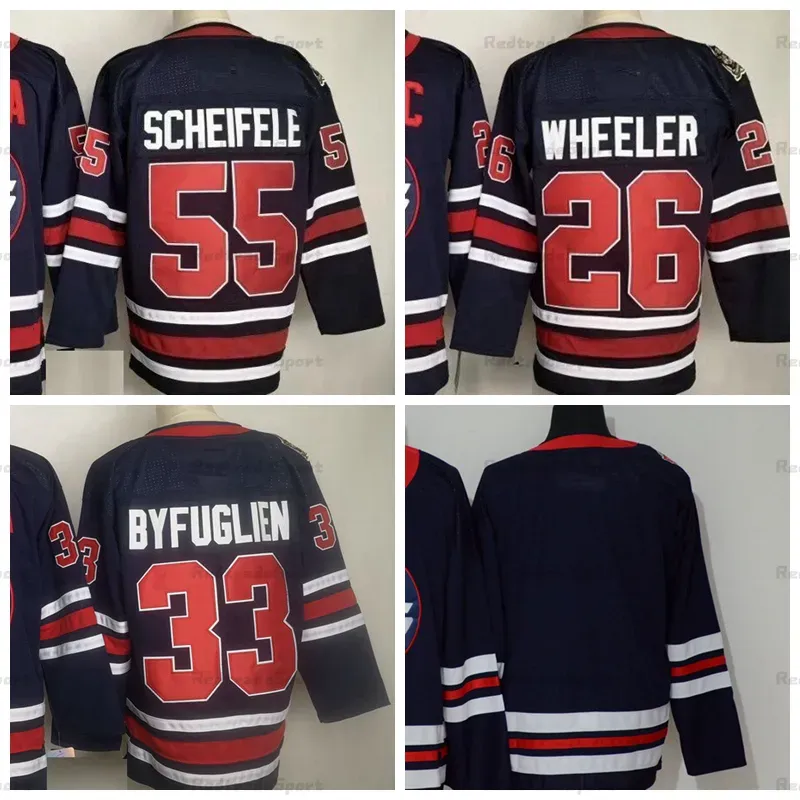 2021 Reverse Retro Grey Hockey Jerseys 55 Mark Scheifele 26 Blake Wheeler C 33 Dustin Byfuglien Heritage Classic White Stitched Jerseys Light Blue S-XXXL