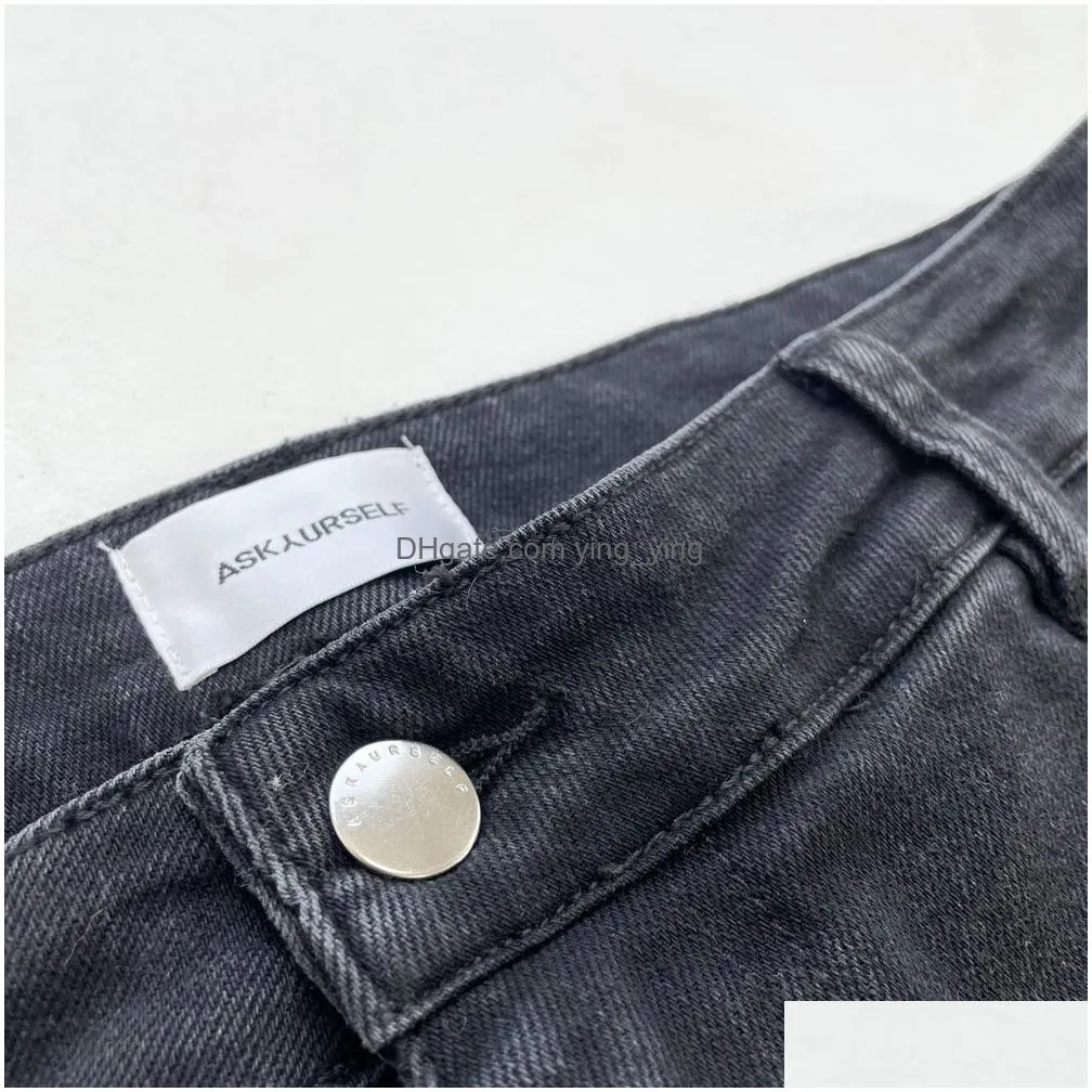 black embroidery jeans men women 1 high quality casual tie dye jean pants