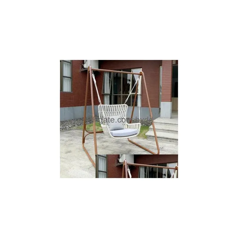 camp furniture outdoor swing simple waterproof sunscreen courtyard hanging blue sunshade nordic balcony rocking chair leisure