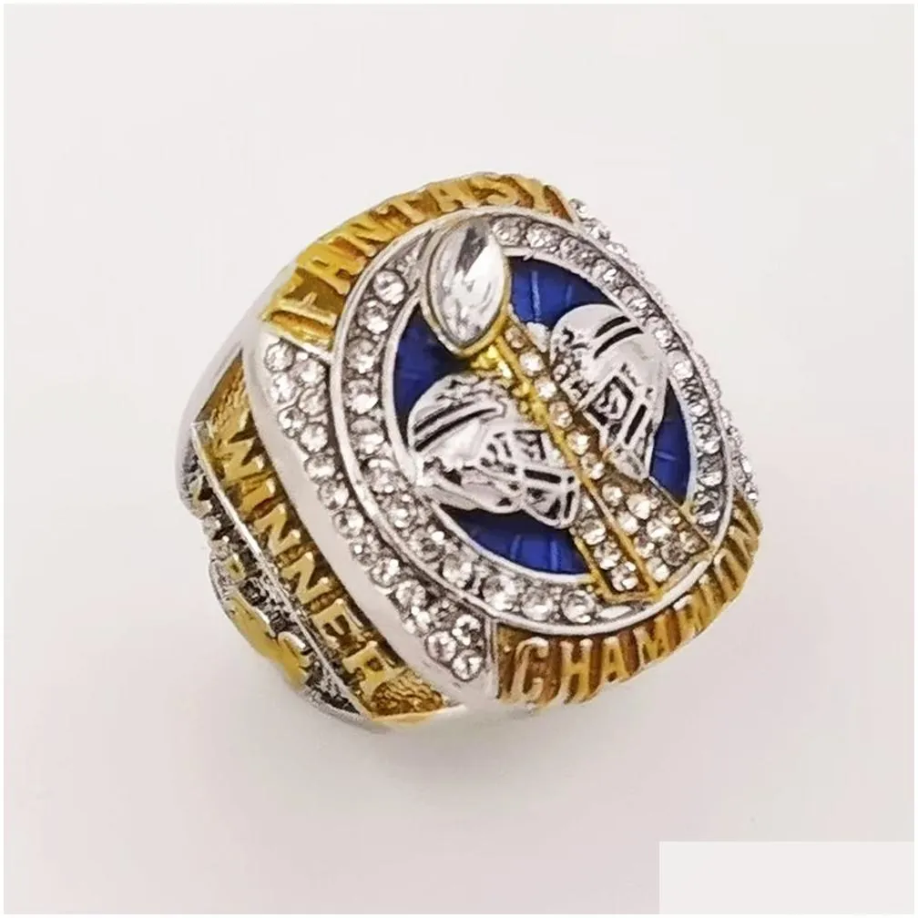 2022 fantasy football championship ring FFL league trophy ring with stand drop shipping