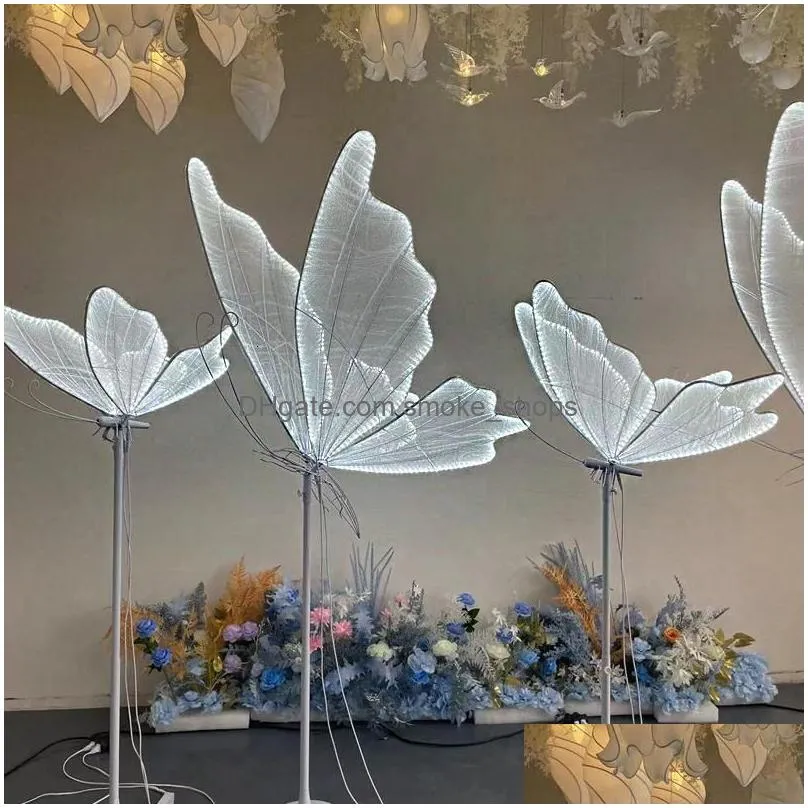 other event party supplies luminous butterfly wings pendant ceiling decoration wedding road guide el stage lights birthday 230808