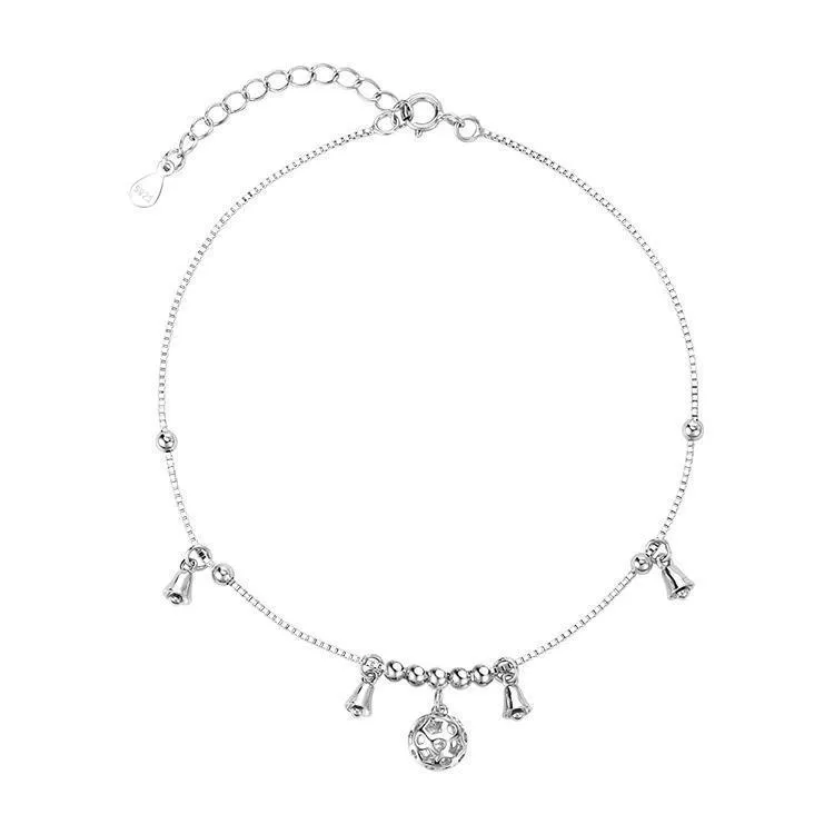 titch 925 sterling silver palace bell anklet with national style retro design bell anklet ring for summer