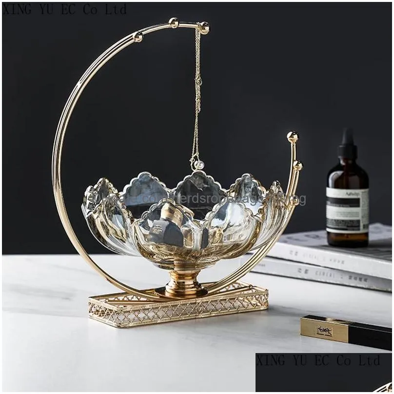 Dishes & Plates Dishes Plates Creative Light Luxury American Glass Fruit Tray Home Living Room Coffee Table Snack Plate Decoration Des Otu8Q