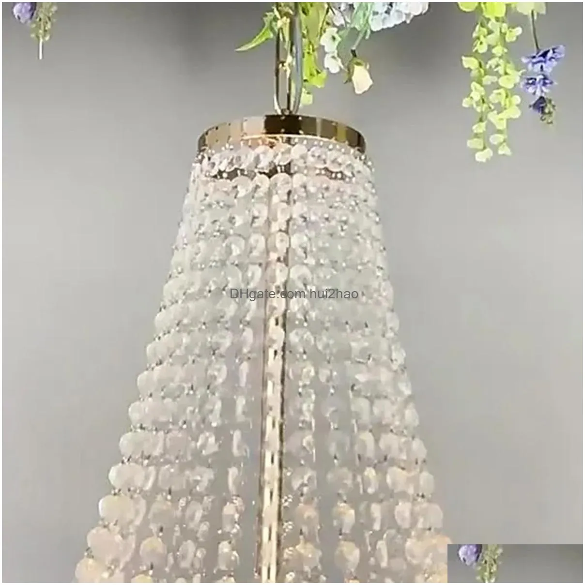  wedding props wrought iron fashion crystal bead curtain chandelier stage wedding venue layout decorative lights. 228