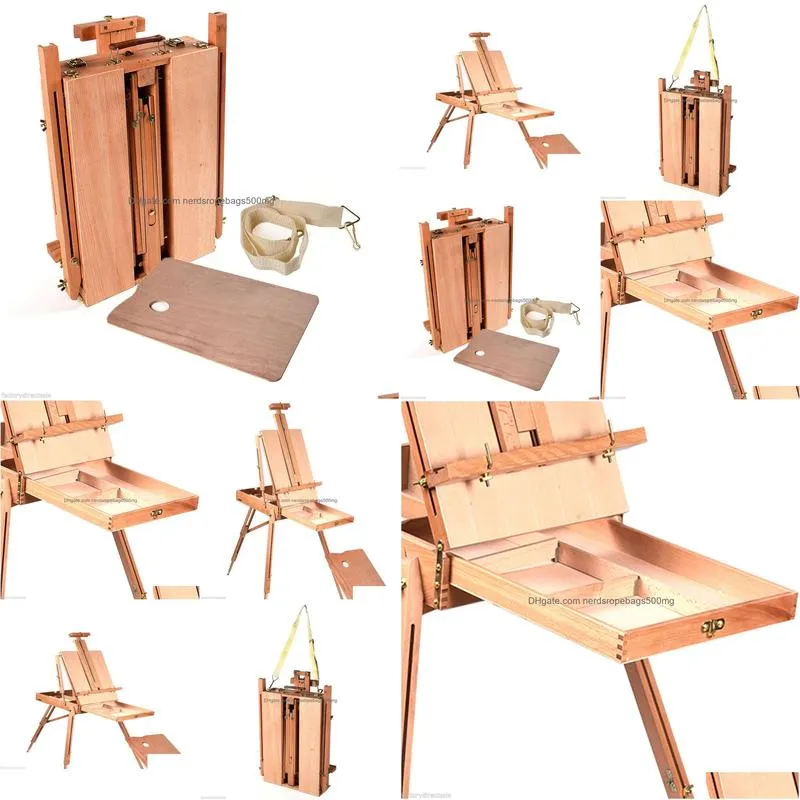 Painting Supplies French Easel Wooden Sketch Box Portable Folding Durable Artist Painters Tripod7926354 Drop Delivery Home Garden Arts Otdfx