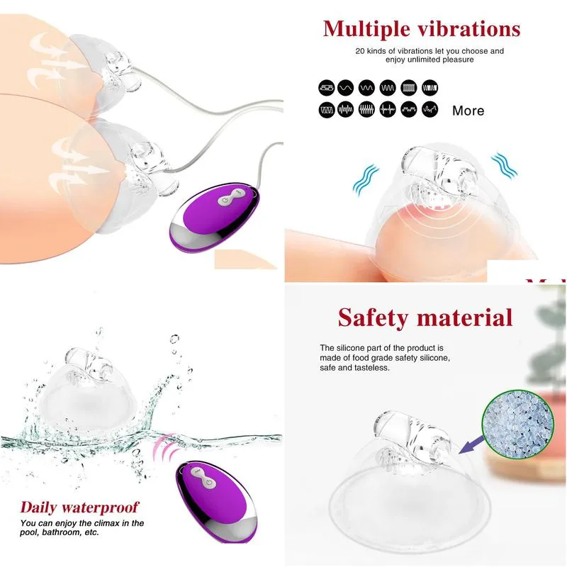 Other Health & Beauty Items Tongue Lick Nipple Suction Cups Vibrator Sucker Electric Breast Pump Enlarge Masr Toy For Drop Delivery He Ot6Ab