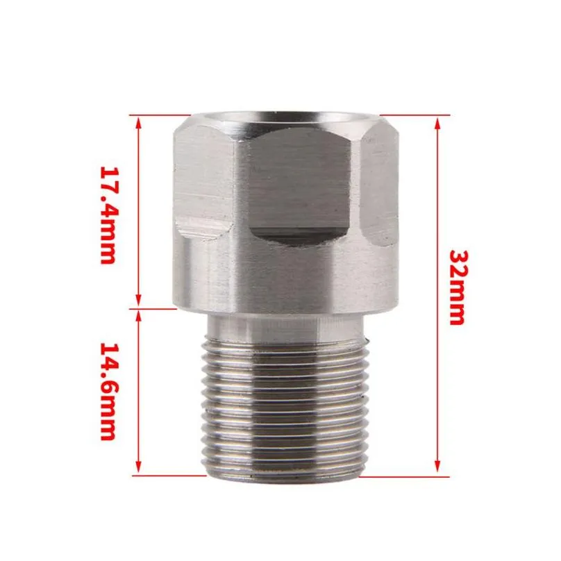 Stainless Steel Thread Adapter 1/2-28 M14x1 M15x1 to 5/8-24 Muzzle device