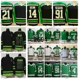 c2604 2022 Reverse Retro 14 Jamie Benn Hockey Jerseys 91 Tyler Seguin 4 Miro Heiskanen Winter Classic Stitched Jersey Green 21 Jason Robertson 20 Black Stitched Shirt