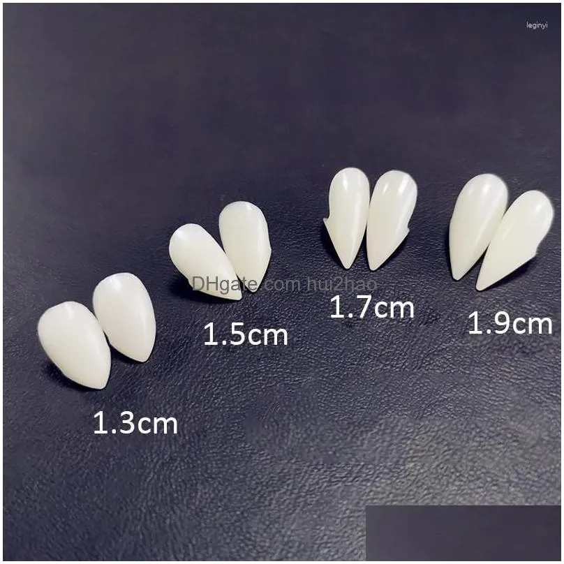 party decoration halloween vampire teeth environmentally resin a pair 1.9 cm horror denture props with tooth gel easy mount cosplay