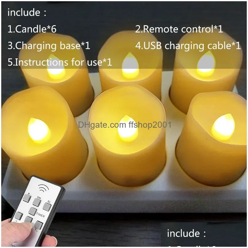 candles led candles with flickering flame timer remote control for wedding home decoration electric usb rechargeable tealights 230808