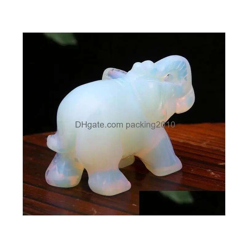 Arts And Crafts Crafts Sri Lanka Moonstone Hand Carved Elephant Gemstone Statue Drop Delivery Home Garden Arts, Crafts Gifts Dhd85