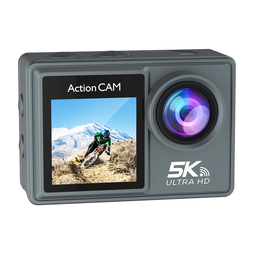 5k waterproof sports camera wifi remote control camera 2.0 and1.3 dual color screen riding helmet camera dv