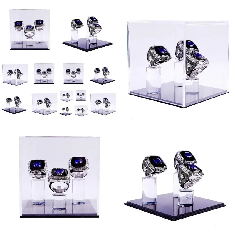 3 Slot Championship Ring Display Case Box | Baseball Ring Softball Ring Box