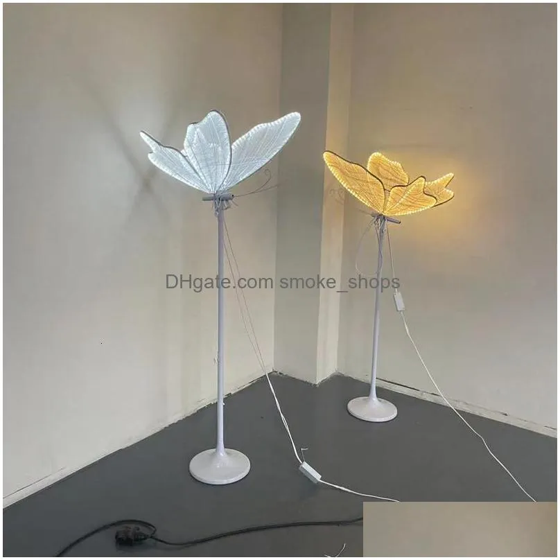 other event party supplies luminous butterfly wings pendant ceiling decoration wedding road guide el stage lights birthday 230808